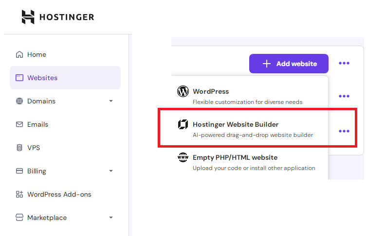 Website Builder Hostinger