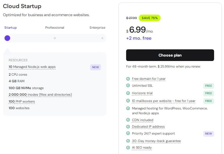Hostinger Cloud Hosting Plans Discount
