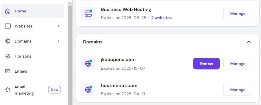 Hostinger hPanel