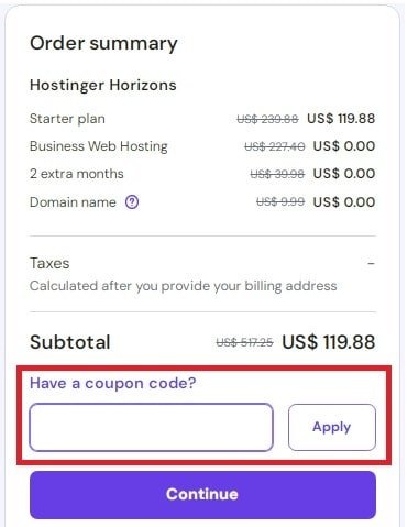 Hostinger Horizons Coupon Code